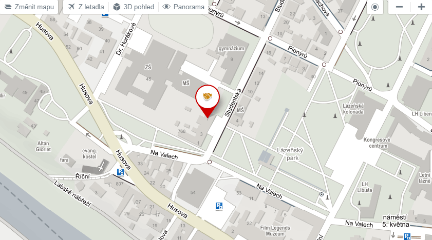 Mapa - tělocvična Boxingu Poděbrady